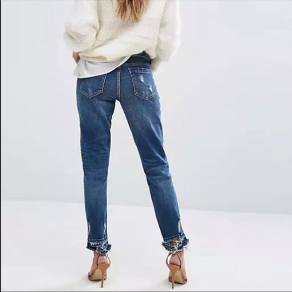 Blank NYC Crop Girlfriend Distressed Jeans sz 26 - Picture 4 of 8